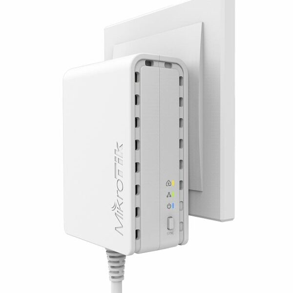 Power adapter with PWR-LINE functionality for microUSB powered MikroTik router